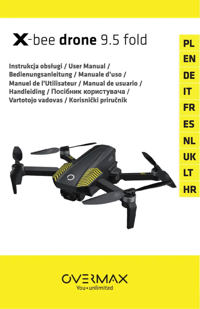 Page 1 de la notice Manuel utilisateur Overmax X-Bee Drone 9.5 Fold
