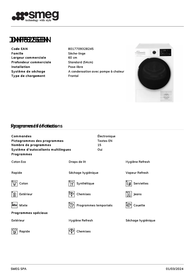 Image de la première page du manuel de l'appareil DNP82SEIN