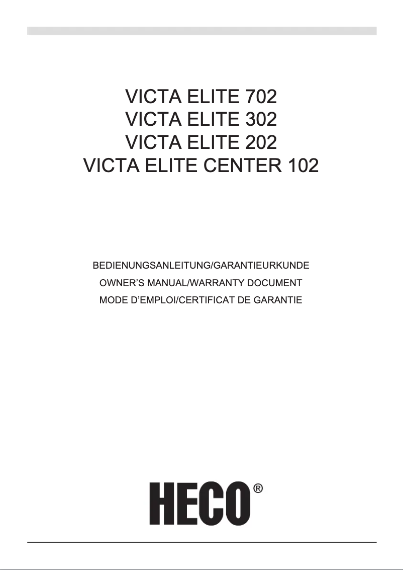 Page 1 de la notice Manuel utilisateur Heco Victa Elite Sub 252A