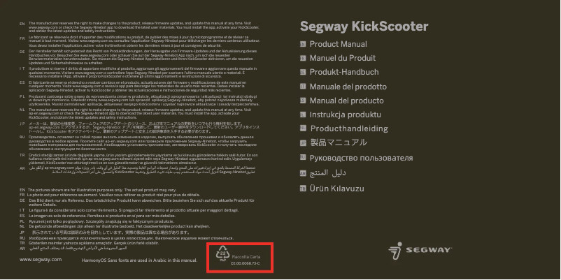 Image de la première page du manuel de l'appareil KickScooter P100SE