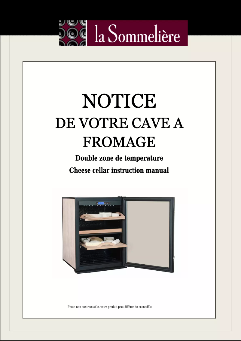 Page n°1 - Manuel utilisateur La Sommelière CAF50N