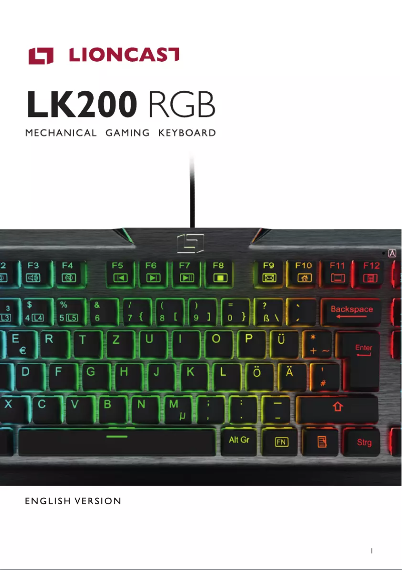 Page n°1 - Manuel utilisateur Lioncast LK200