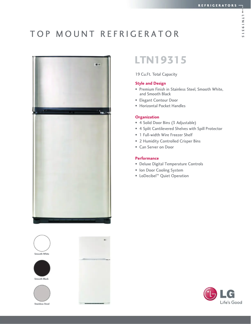 Página 1 del manual Ficha técnica LG LTN19315SB