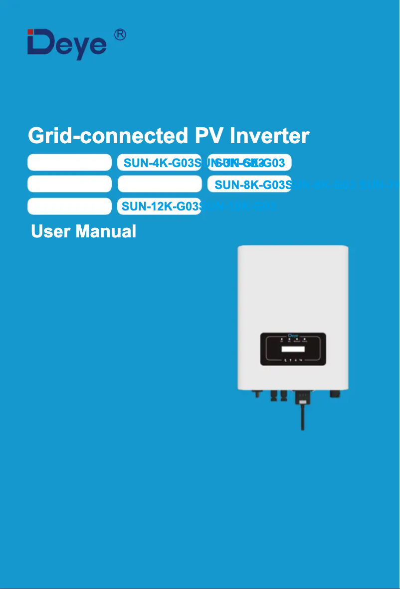 Page 1 de la notice Manuel utilisateur Deye SUN-5K-G03