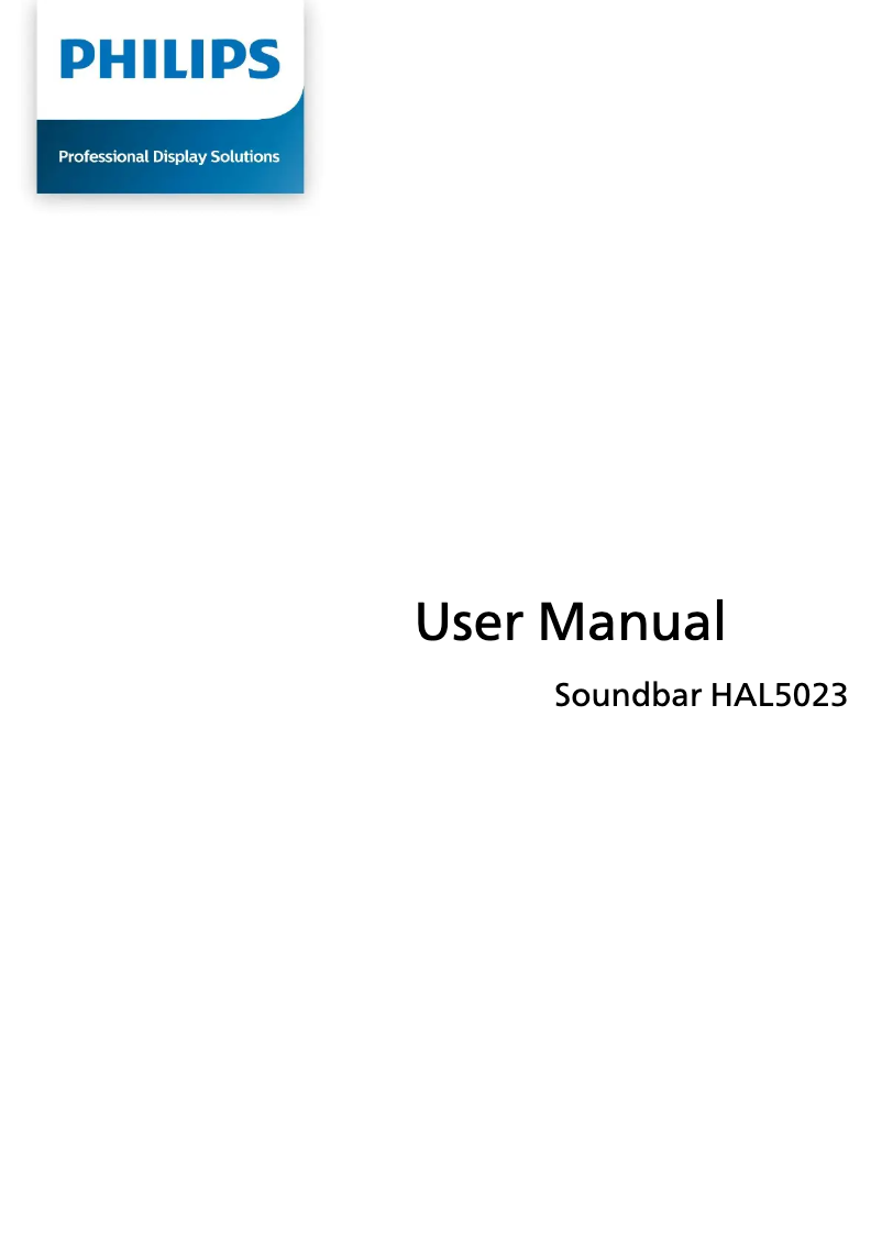 Page 1 of the manual User Manual Philips HAL5023