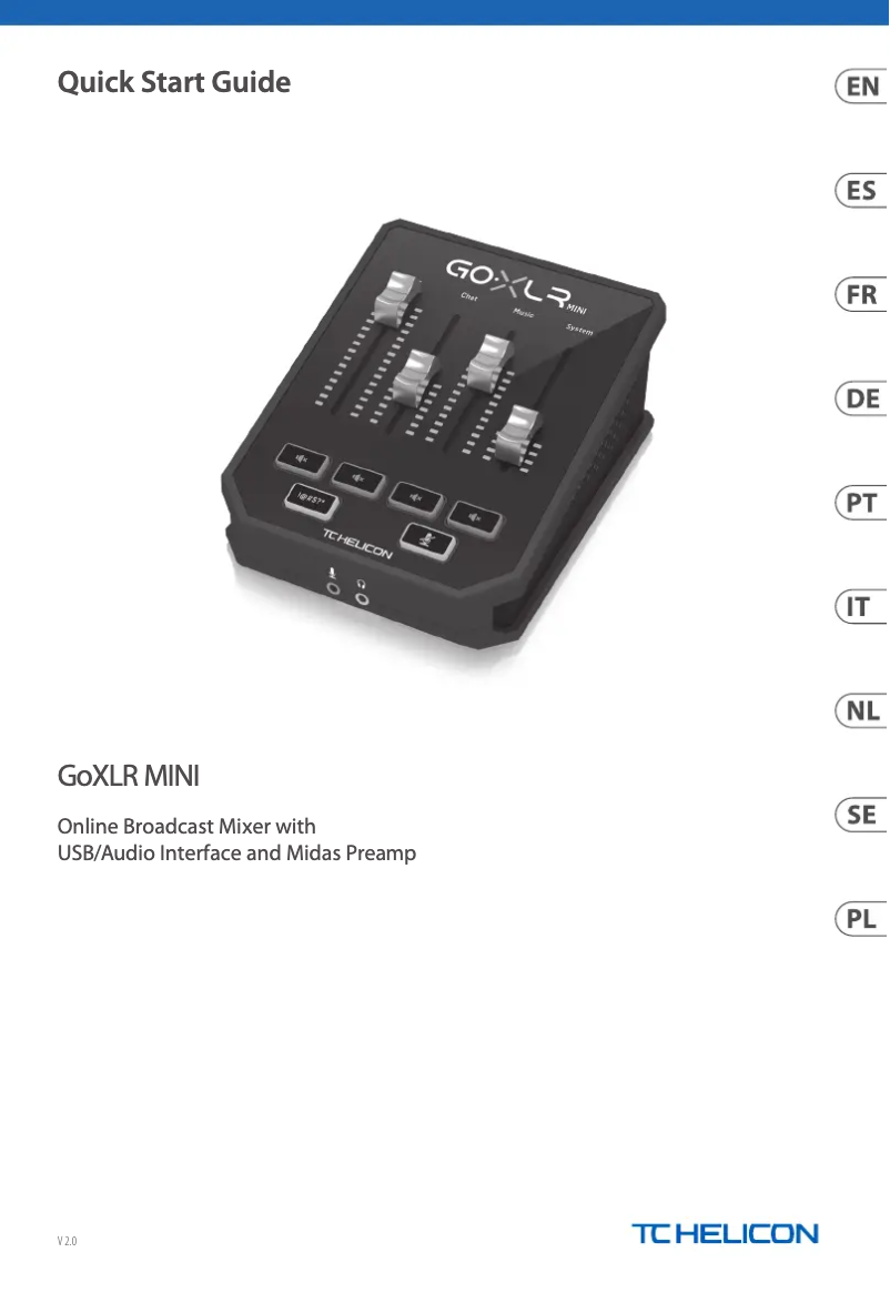 Page n°1 - Guide de démarrage rapide TC Helicon GO XLR Mini