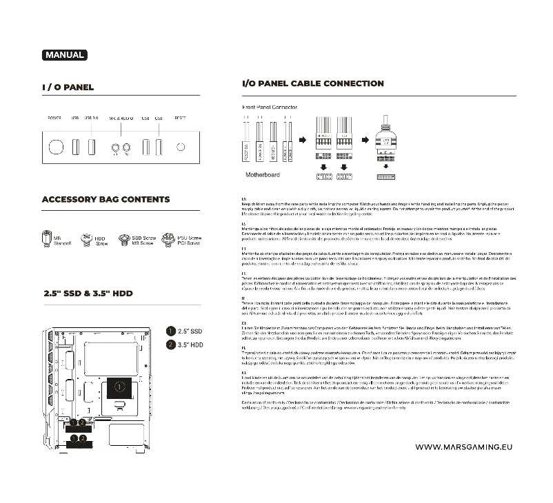 Page 1 de la notice Manuel utilisateur Mars Gaming MC-X2