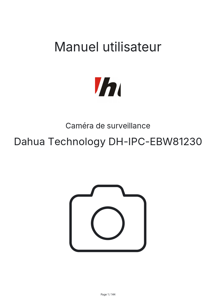 Image de la première page du manuel de l'appareil DH-IPC-EBW81230