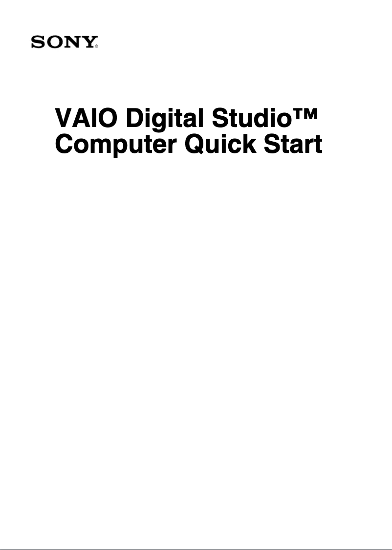 Page n°1 - Guide d'installation Sony Vaio PCV-RX756