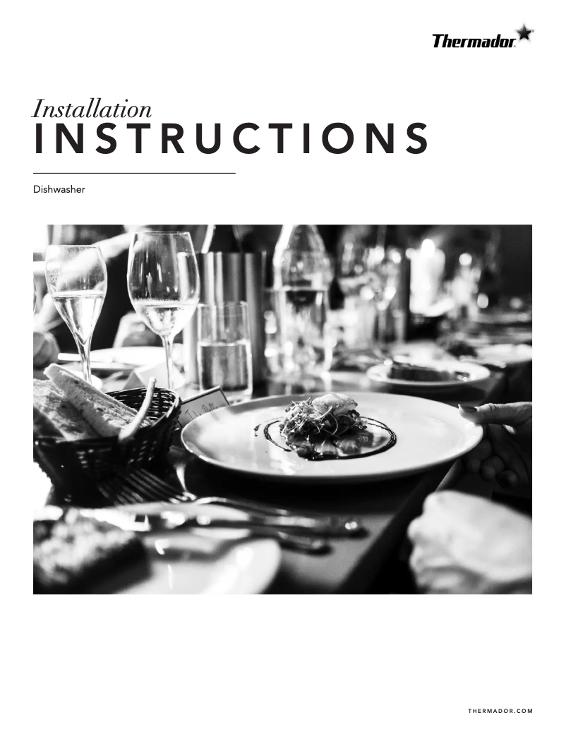 Page n°1 - Guide d'installation Thermador DWHD760CFM