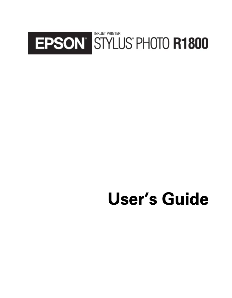 Page 1 de la notice Manuel utilisateur Epson Stylus Photo R1800