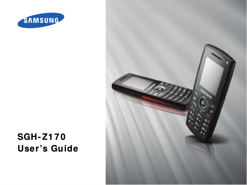 Image de la première page du manuel de l'appareil SGH-Z170