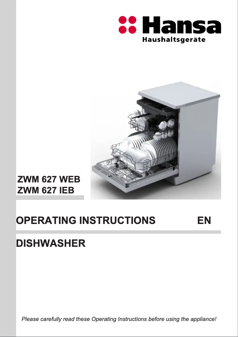 Image de la première page du manuel de l'appareil ZWM 627 IEB