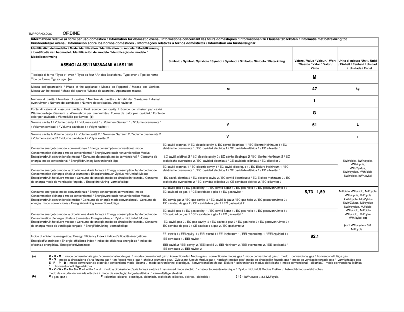 Page n°1 - Manuel utilisateur Glem Gas A554GI
