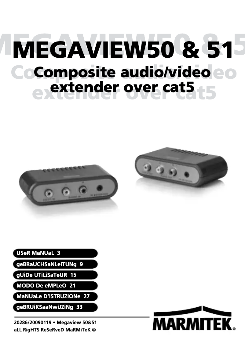 Page 1 de la notice Manuel utilisateur Marmitek MegaView 50