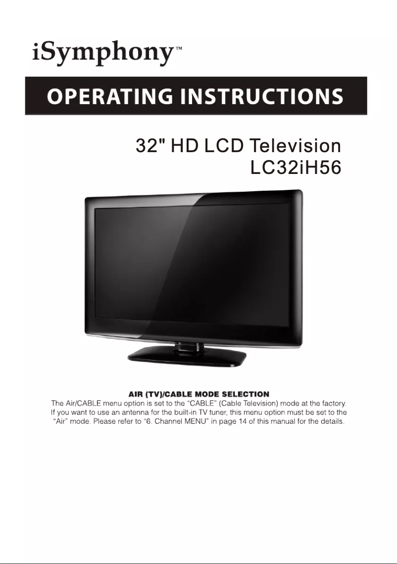 Image de la première page du manuel de l'appareil LC32IH56