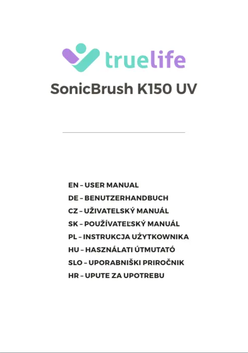 Image de la première page du manuel de l'appareil SonicBrush K150 UV