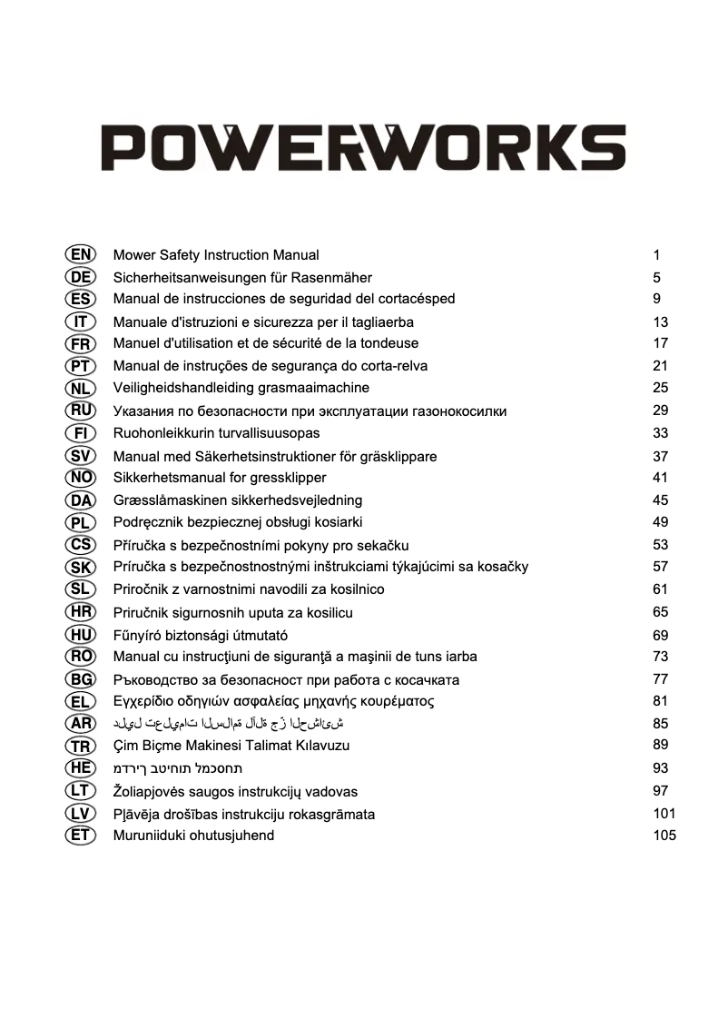 Page 1 of the manual User Manual Powerworks PD60LM41