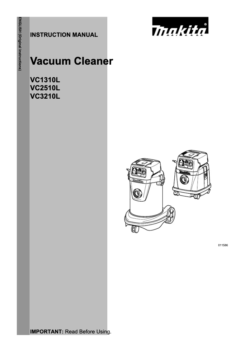Page 1 de la notice Manuel utilisateur Makita VC1310L