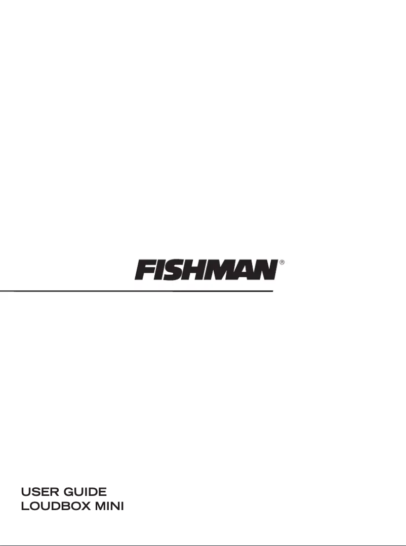 Page n°1 - Manuel utilisateur Fishman Loudbox Mini Charge