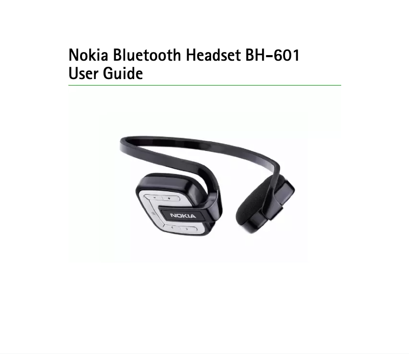 Page n°1 - Manuel utilisateur Nokia BH-601