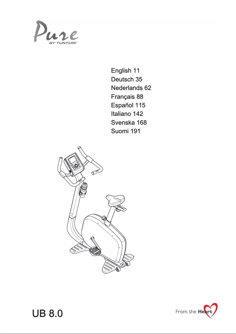 Page n°1 - Manuel utilisateur Tunturi Pure UB 8.0