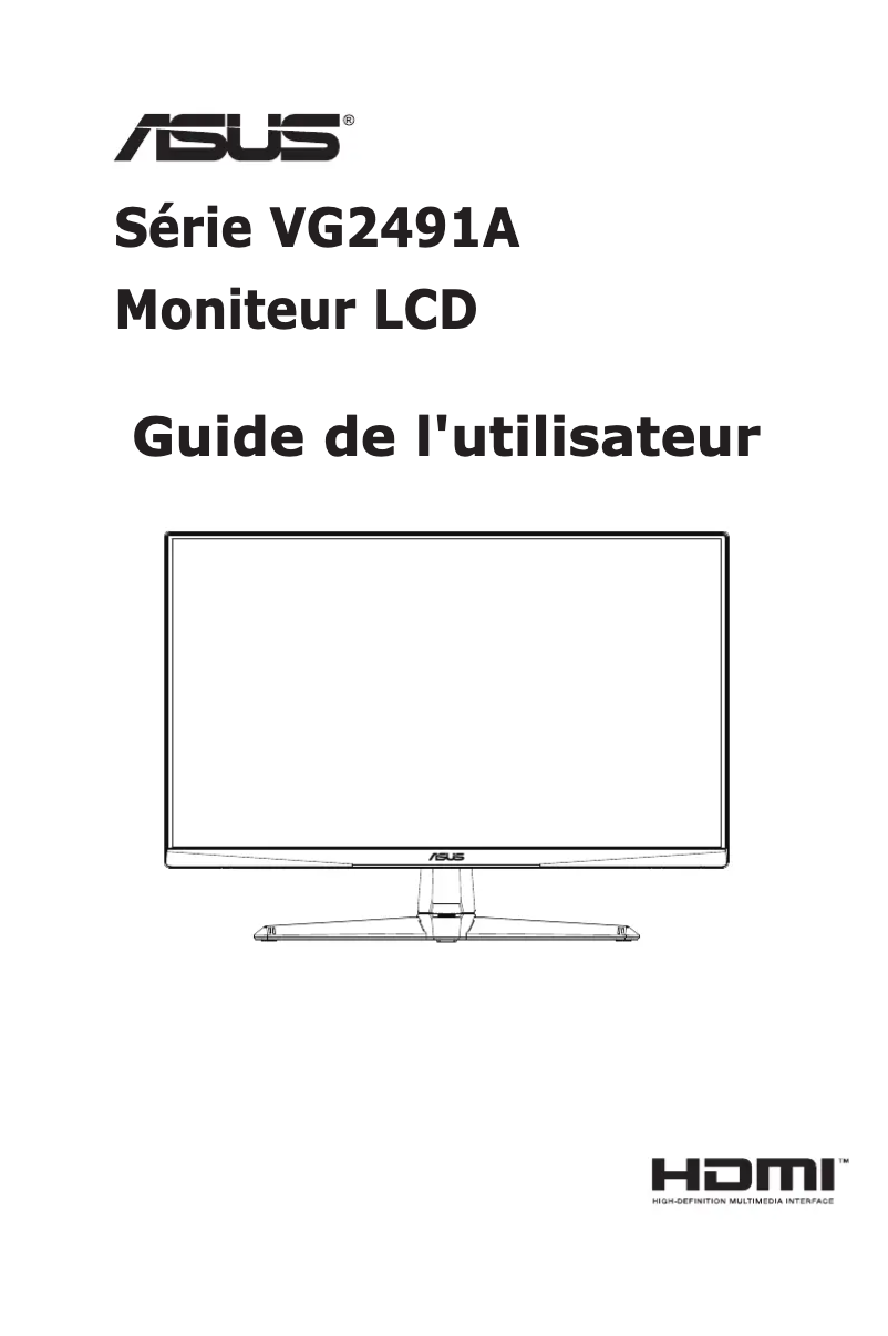 Image de la première page du manuel de l'appareil TUF Gaming VG249Q1A