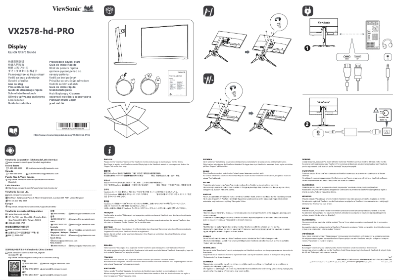 Página 1 del manual Guía de inicio rápido Viewsonic VX2578-HD-PRO