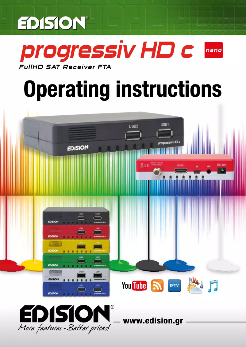 Page 1 de la notice Manuel utilisateur Edision Progressiv HDc nano