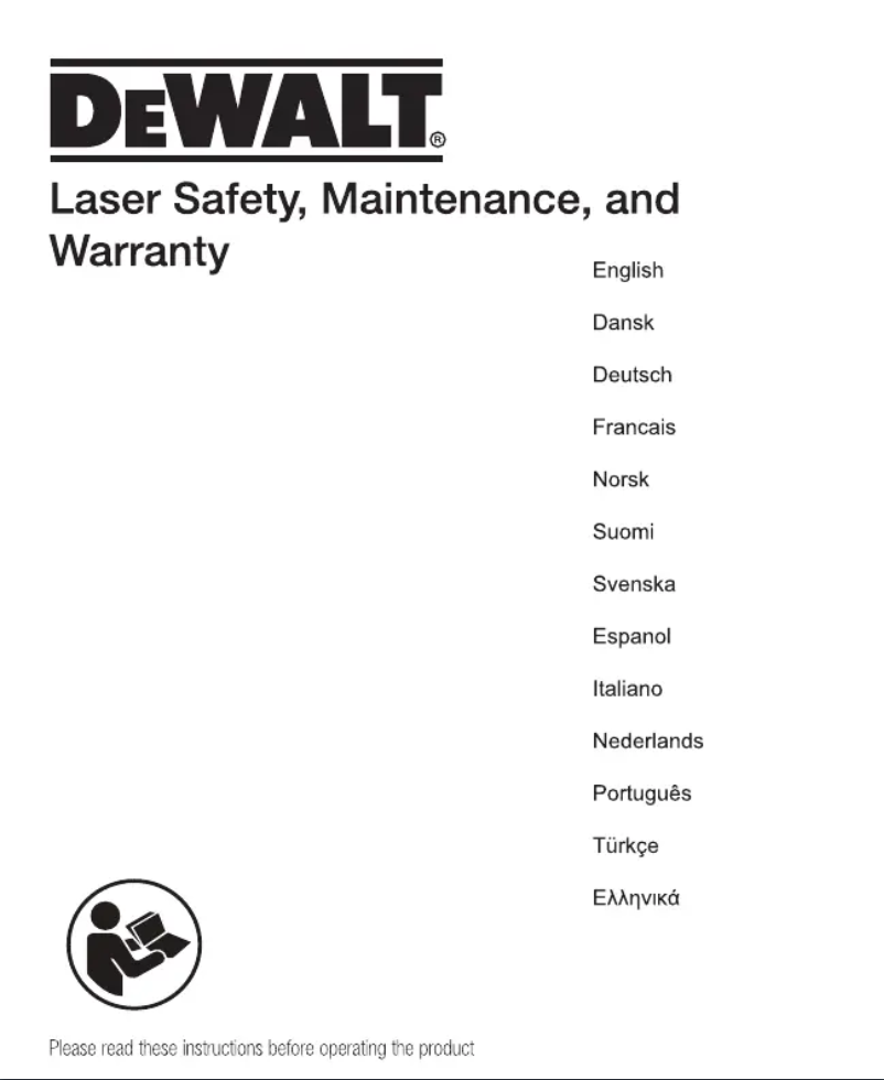Page 1 de la notice Manuel utilisateur DeWalt DW08302CG