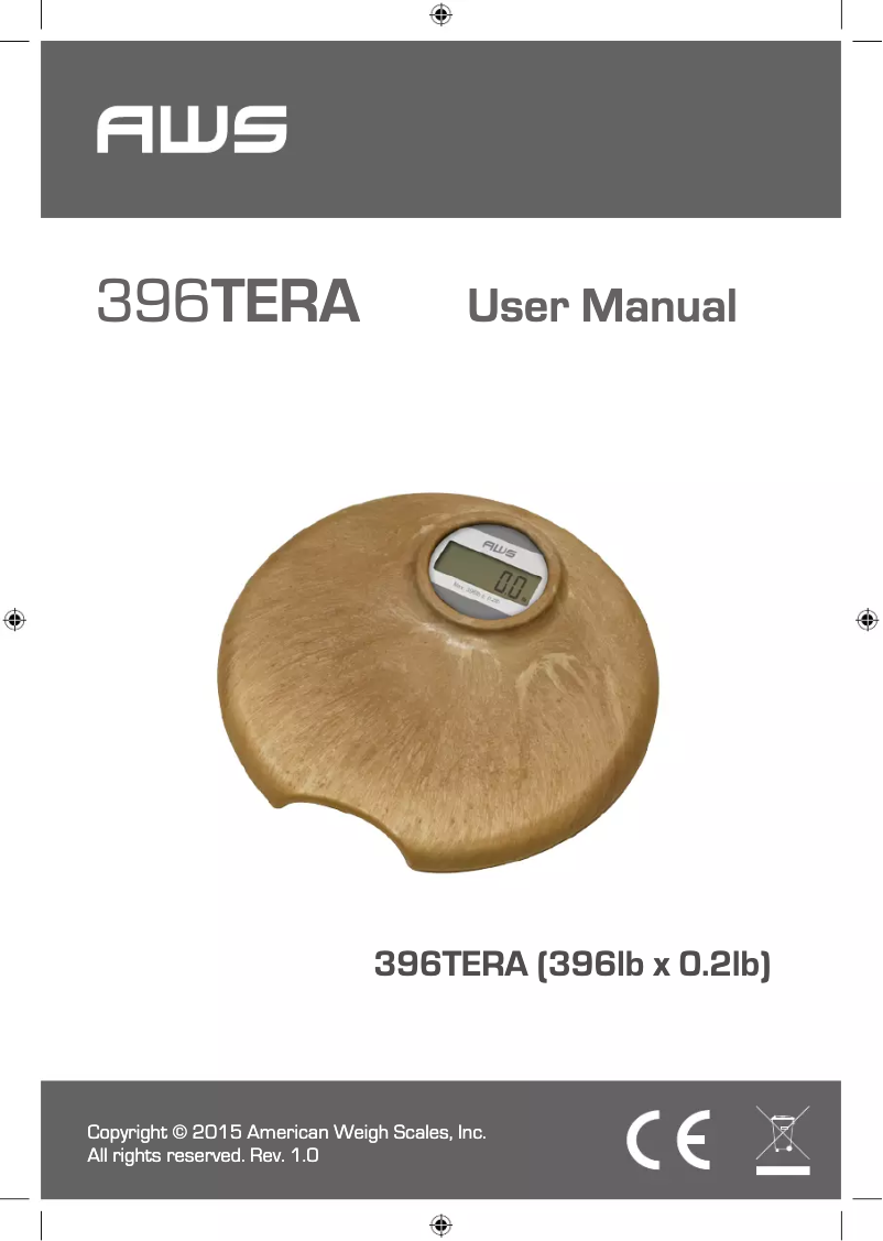 Page 1 de la notice Manuel utilisateur American Weigh Scales 396TERA