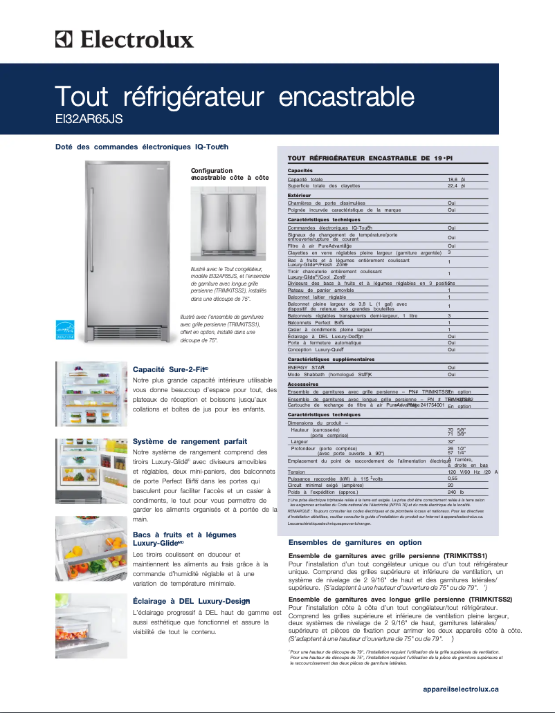 Image de la première page du manuel de l'appareil EI32AR65JS