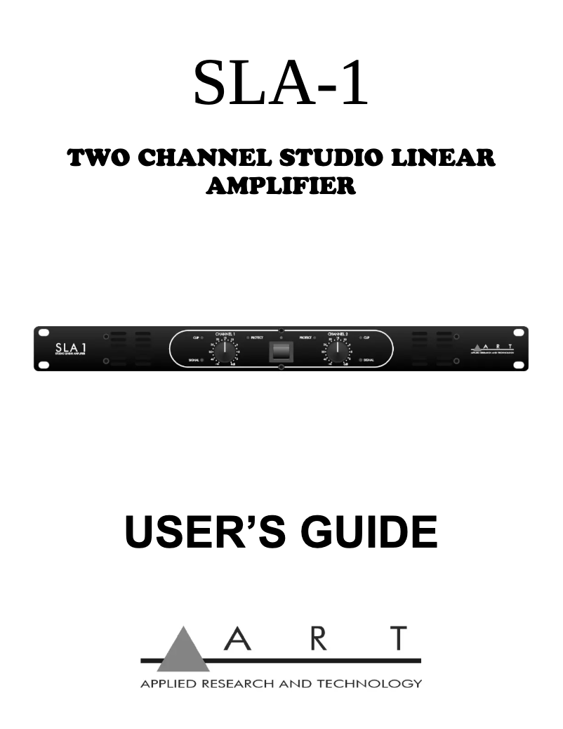 Page 1 de la notice Manuel utilisateur ART SLA-1