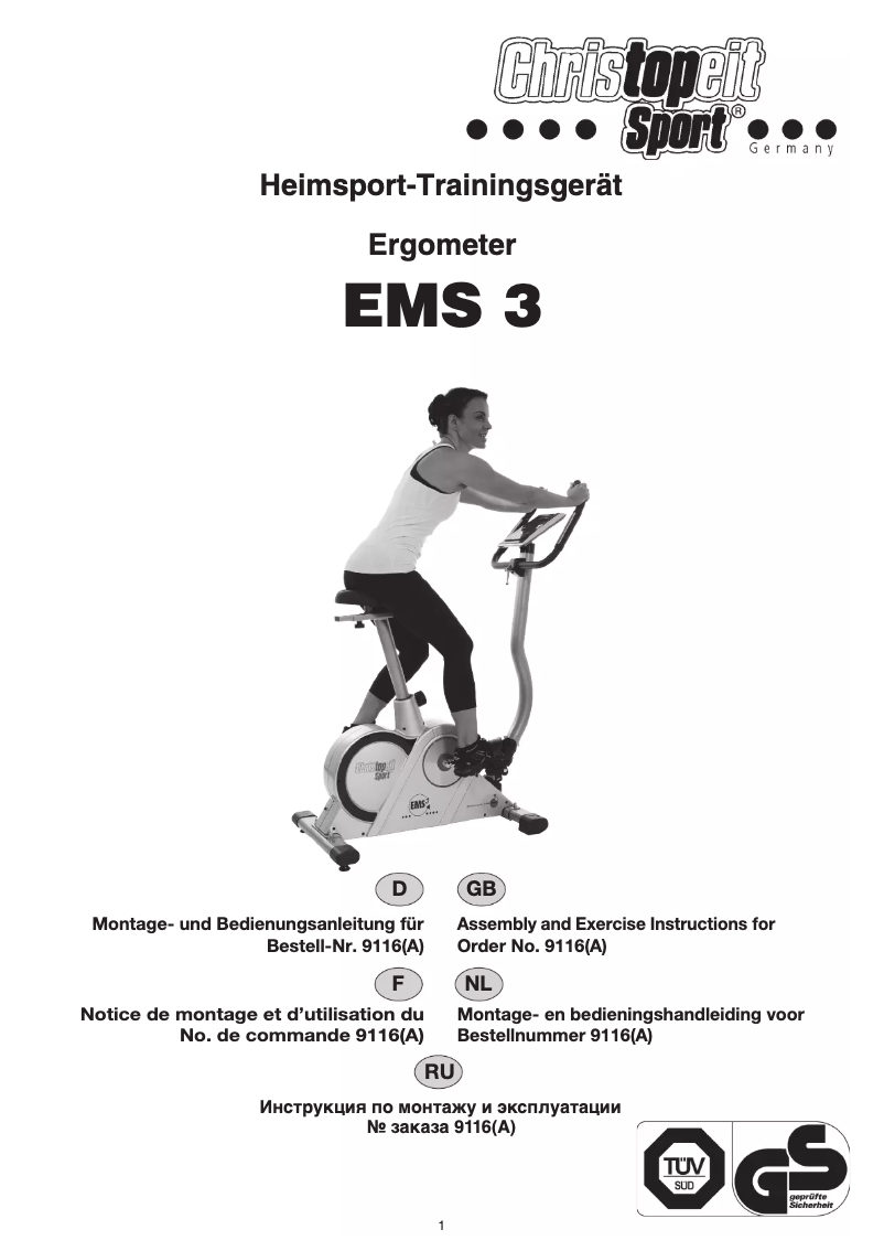 Page n°1 - Manuel utilisateur Christopeit EMS 3