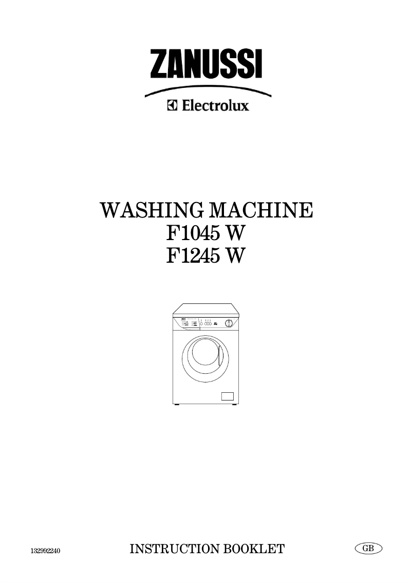 Page 1 de la notice Manuel utilisateur Zanussi-Electrolux F 1045 W