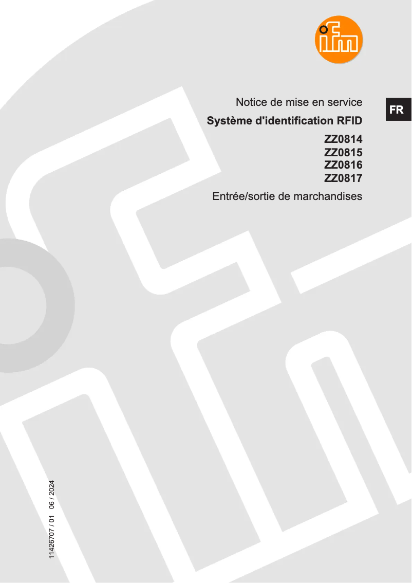 Page 1 de la notice Manuel utilisateur IFM ZZ0814