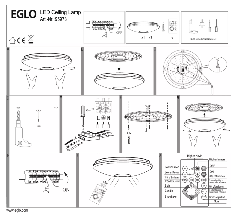 Page 1 de la notice Manuel utilisateur Eglo Voltage 2