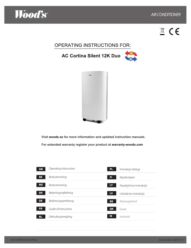 Página 1 del manual Manual de usuario Wood's WAC1201G