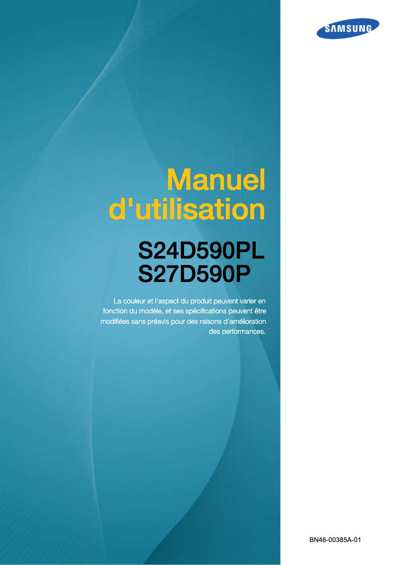 Page 1 de la notice Manuel utilisateur Samsung SyncMaster LS27D590P