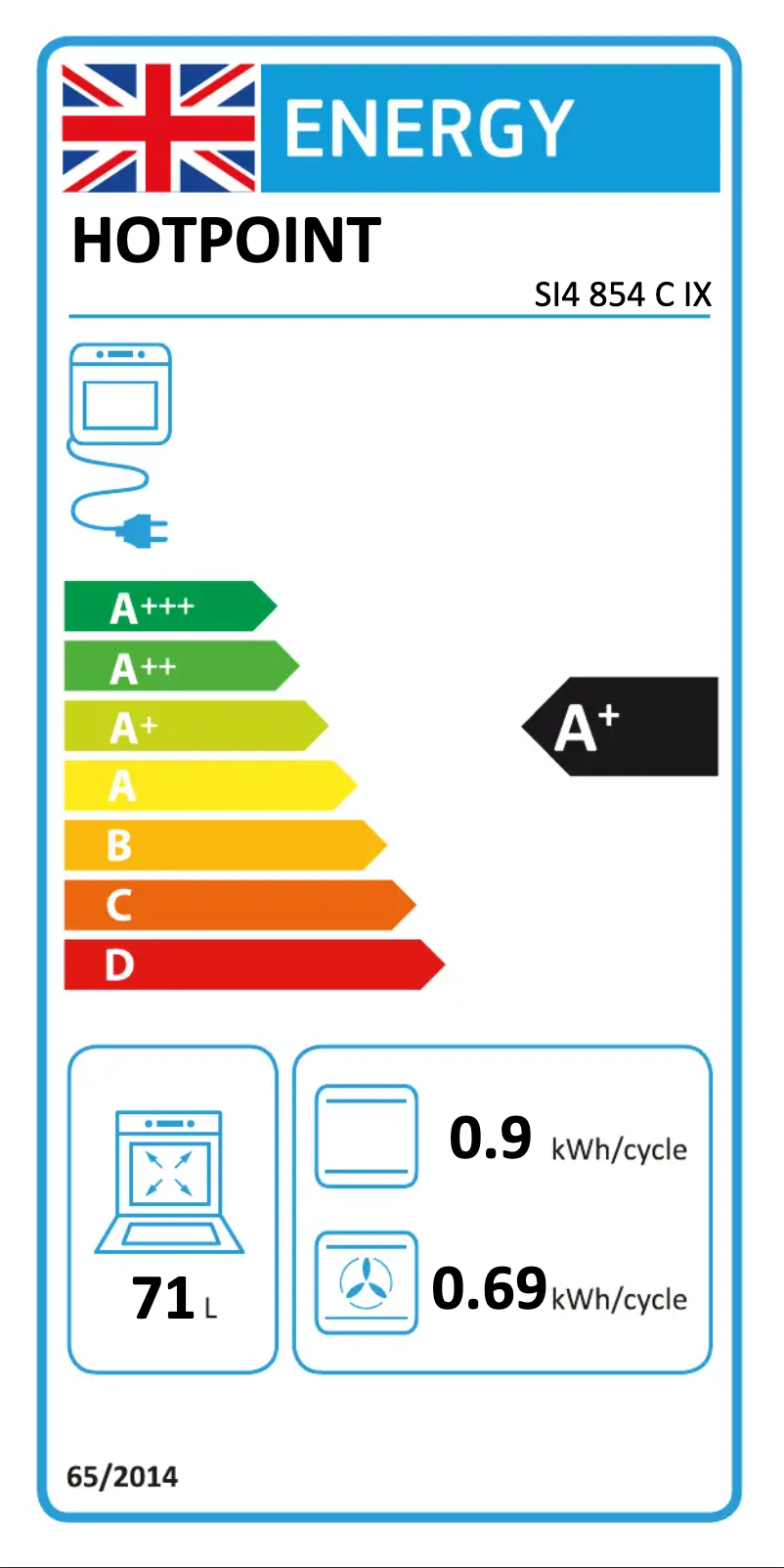 Page n°1 - Label énergétique Hotpoint SI4 854 C IX