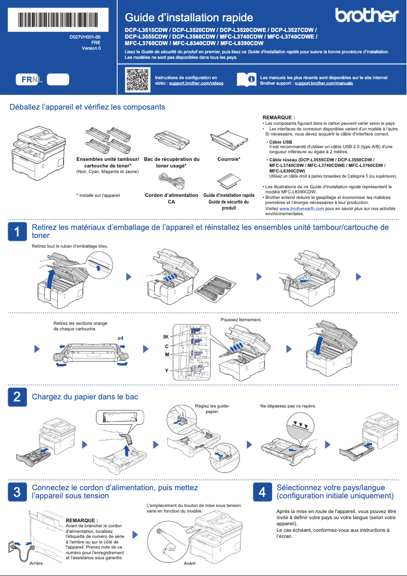 Page n°1 - Manuel utilisateur Brother MFC-L3760CDW