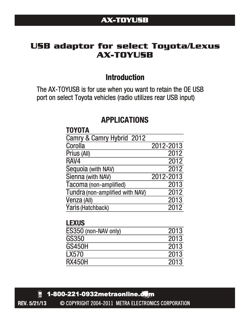 Image de la première page du manuel de l'appareil AX-TOYUSB