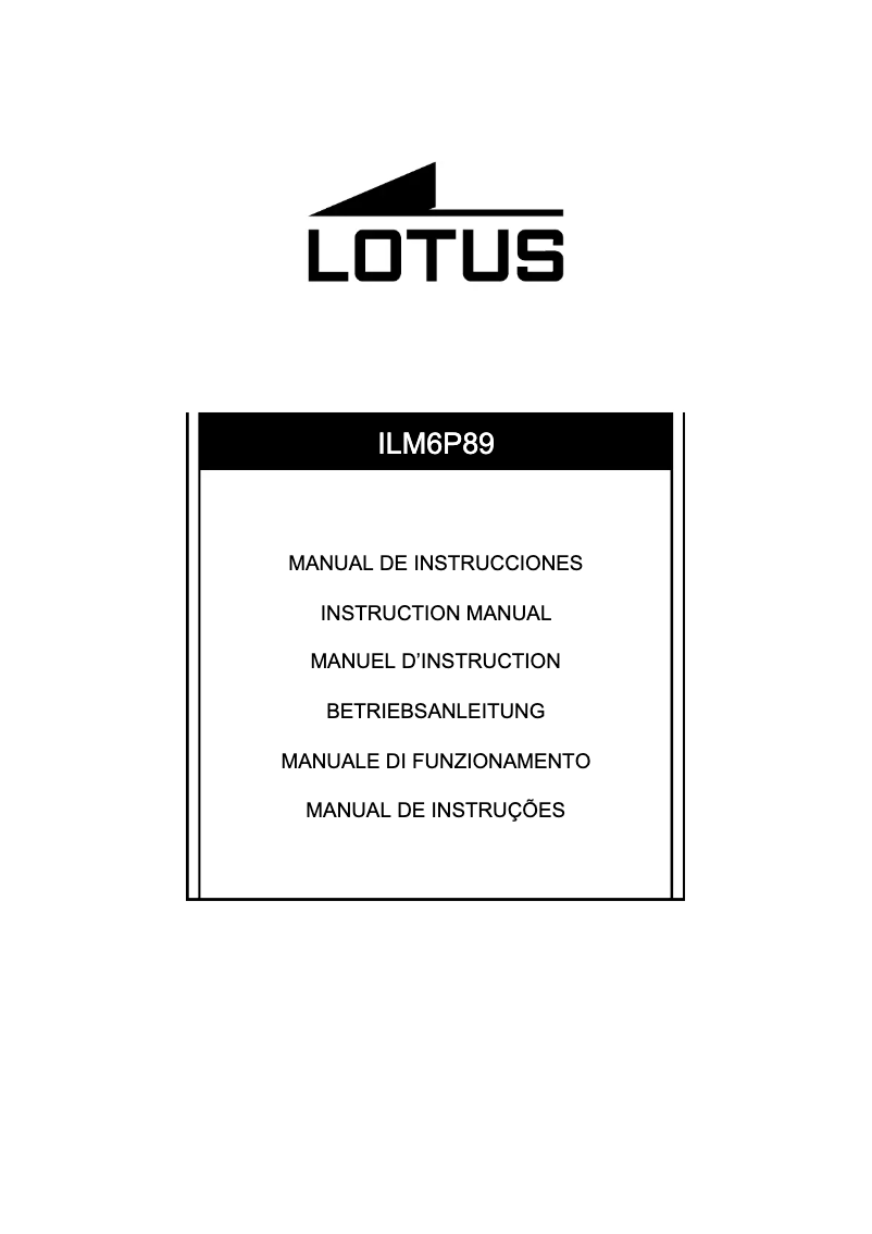 Page n°1 - Manuel utilisateur Lotus 15009