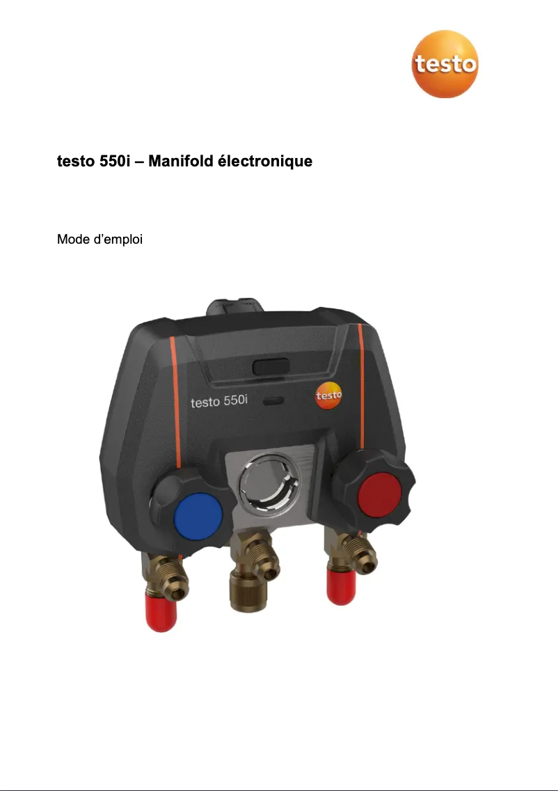 Page 1 de la notice Manuel utilisateur Testo 550i