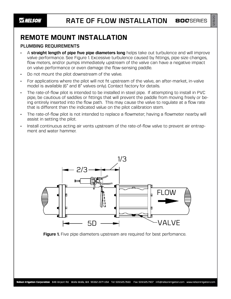 Page n°1 - Guide d'installation Nelson 800 Series