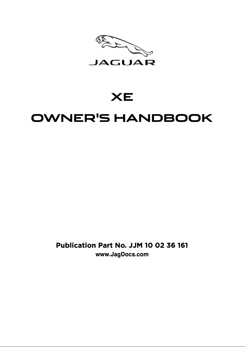Page 1 de la notice Manuel utilisateur Jaguar XE (2016)