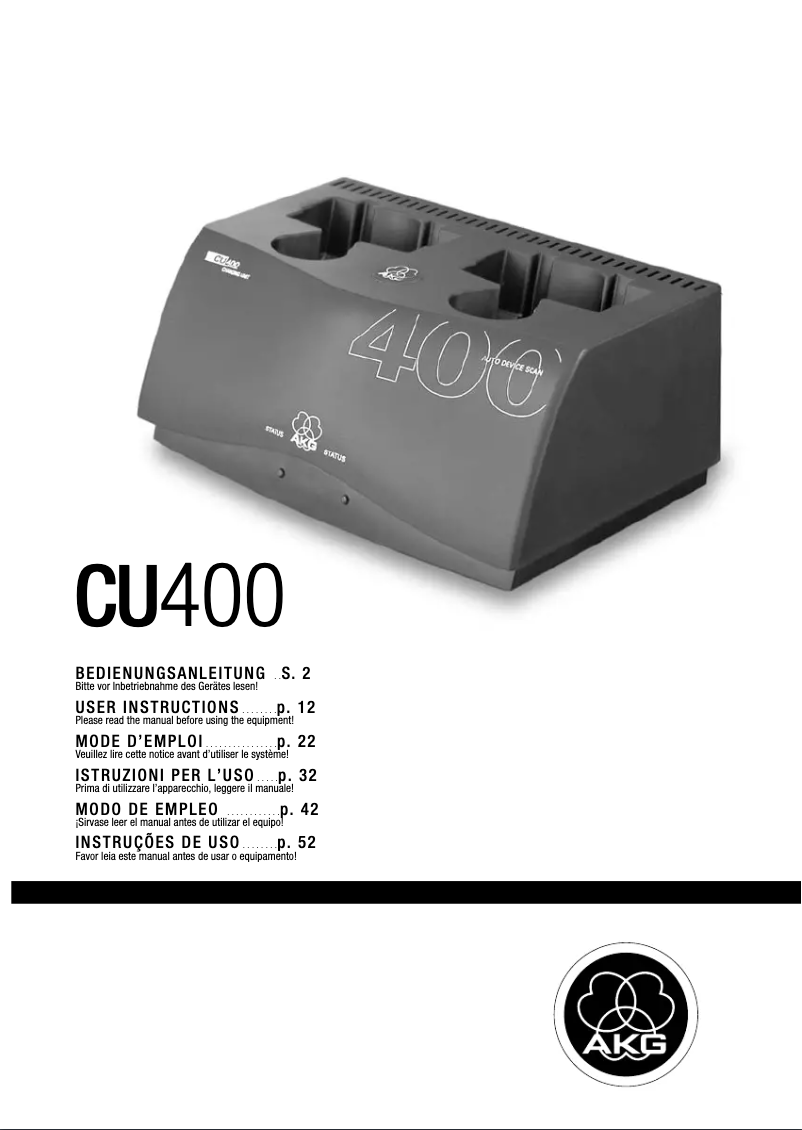 Page n°1 - Manuel utilisateur AKG CU400