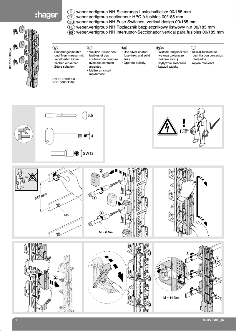 Page 1 de la notice Manuel utilisateur Hager LVSGW00TSPX