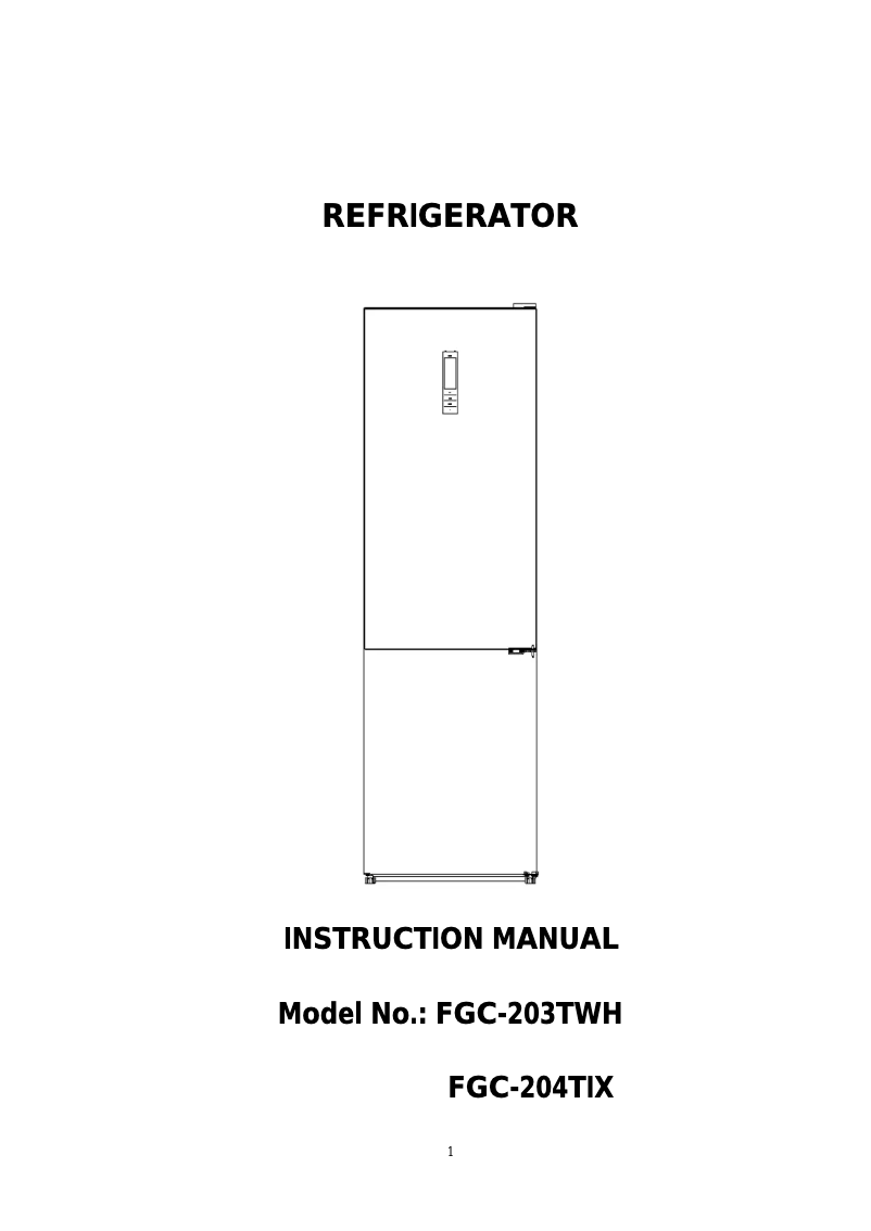 Page 1 de la notice Manuel utilisateur Infiniton FGC-203TWH
