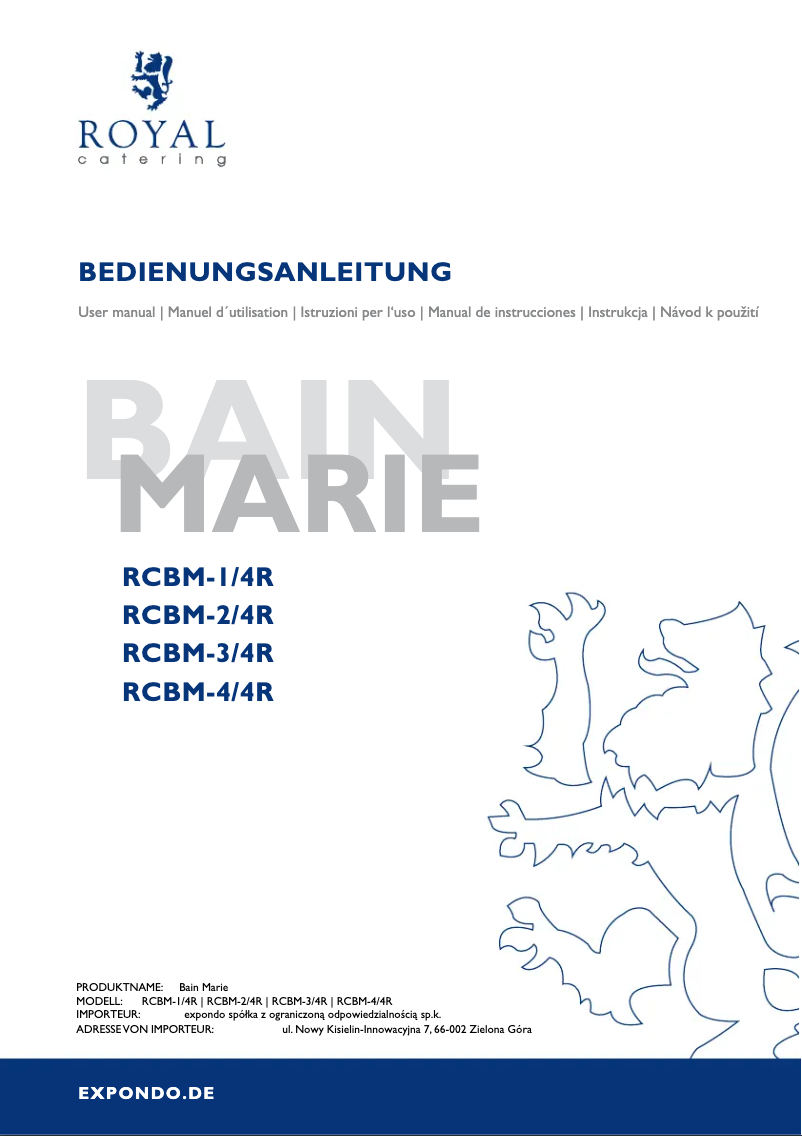Page 1 de la notice Manuel utilisateur Royal Catering RCBM-2/4R